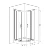 Kabina FUNKIA półokrągła, szkło szronione, 90x90 cm DEANTE KYP_651K
