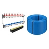 Zestaw rozdzielacz KAN-therm InoxFlow 1316157087 12 obwodów + rura PE-RT KAN-therm 1829198183 Blue Floor z osłoną EVOH 5-warstwowa 16x2.0 zwój 600 m + spinki TIA F-063628 pakietowane 40mm 300 szt.