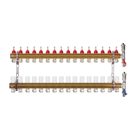 Mosiężny rozdzielacz ogrzewania podłogowego Reiter RMOP#210-KOSA-E-16 16 obw