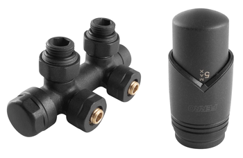 Dekoracyjny zestaw termostatyczny zespolony, kątowy, antracyt FERRO ZTD30AT