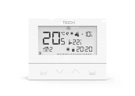 Regulator pokojowy dwustanowy (panel przedni ze szkła) ST-292 v3 TECH Sterowniki WG.11.0431 przewodowy biały