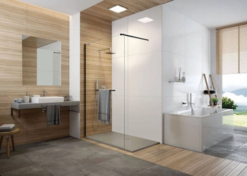 SANPLAST Kabina WALK IN czarny mat P-FREEII-75 W0 600-261-0410-59-401