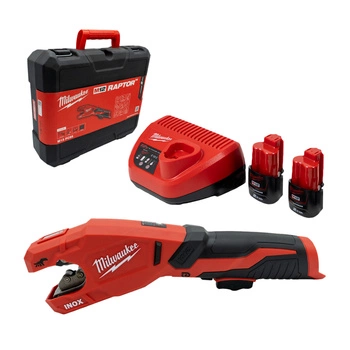 Obcinak do rur stalowych M12 PCSS-202C Raptor MILWAUKEE 4933479242 w walizce z 2 akumulatorami i ładowarką