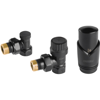 Dekoracyjny zestaw termostatyczny kątowy, czarny FERRO ZTM31BL