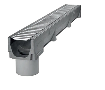 Odwodnienie SELF korytko z rusztem ocynk A15 z króćcem 110 L - 1,0 mb STORA-DRAIN SE10101100PN