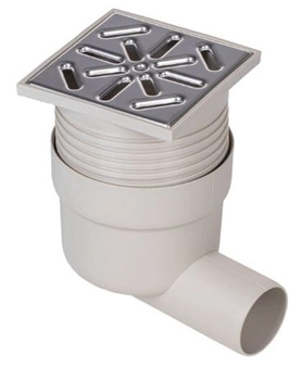 Wpust punktowy odpływ boczny standard UPONOR AQUA AMBIENT 1136456 100X100 mm FI 50