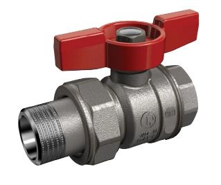 Zawór kulowy uniwersalny z motylkiem GIACOMINI R859X329 z półśrubunkiem pełny przepływ (WZ) 1 1/4” x 1 1/4”