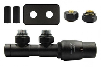 Zestaw termostatyczny Twins All In One Vario Term APTSGS0214CFK/P(PEX) kątowy czarny strukturalny prawy