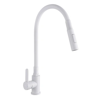 Bateria kuchenna z 2-funkcyjną elastyczną wylewką Dalis Invena BZ-64-002-L biały