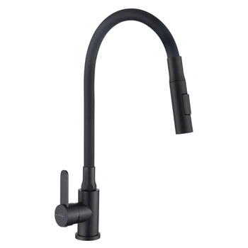 Bateria z 2-funkcyjną elastyczną wylewką Dalis Invena BZ-64-004-L czarny 2F