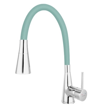 Bateria zlewozmywakowa Ferro Zumba ll BZA42M miętowa elastyczna wylewka 2F chrom