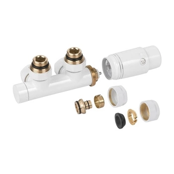 Zestaw do dolnego podłączenia Invena cz-89-015-s zespolony typu duoplex biały prov 1/2