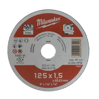 Tarcza do cięcia metalu CONTRACTOR 125/1,5 MILWAUKEE 4932451479