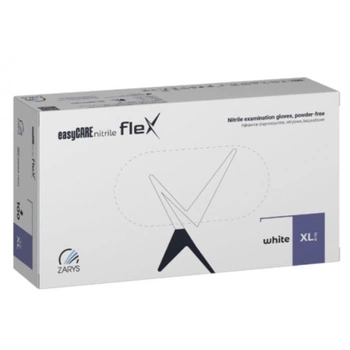 Rękawice diagnostyczne EasyCare Nitrile Flex Zarys nitrylowe bezpudrowe niesterylne biały XL A100 RNBWXL10003