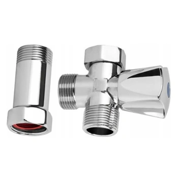 Zawór grzybkowy odcinający do pralki z przedłużką do baterii 3/4