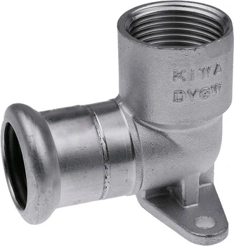 Kolano ścienne z uszami GW Inox - 22 Rp3/4